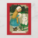 Recherche de bonhomme neige fille cartes postales Vintage