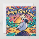 Recherche de perroquet vintage vœux cartes Coloré