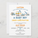 Recherche de construction baby shower invitations Camions de construction
