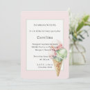 Recherche de cornet de crème glacée invitations Rose