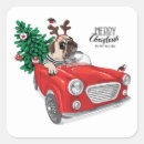 Recherche de carlin de noël autocollants Heureux