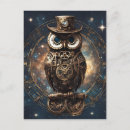 Recherche de hibou steampunk cartes postales Tophat