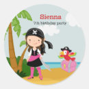 Recherche de fille pirate autocollants Coffre au trésor