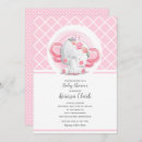 Recherche de baby shower fille invitations Éléphant