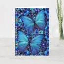 Recherche de papillon bleu de morpho vœux cartes Fleur