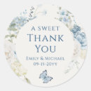 Recherche de bleu romantique mariage autocollants Aquarelle