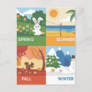 Recherche de saison 4 cartes postales Hiver