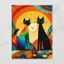 Recherche de chat abstrait cartes postales Vibrant