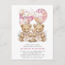 Recherche de nounours baby shower fille invitations Rose