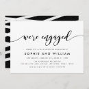 Recherche de noir et blanc fiançailles invitations Minimaliste