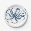 Recherche de de poulpe assiettes Bleu