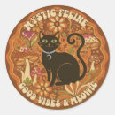 Recherche de chat psychédélique autocollants Rétro