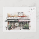 Recherche de caffe cartes postales Aquarelle