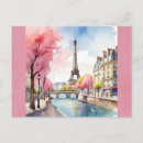 Recherche de tour eiffel rose cartes postales Aquarelle