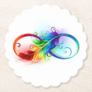 Recherche de plumes dessous de verres Arc en ciel