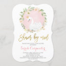 Recherche de swan baby shower invitations Rose et or