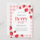 Recherche de mon premier anniversaire invitations Fraise