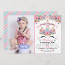 Recherche de unicorn photo anniversaire invitations Aquarelle