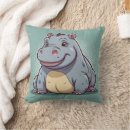 Recherche de hippopotame mignon coussins Animal