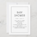 Recherche de noir et blanc baby shower invitations Contemporain