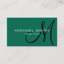 Recherche de couleur vert cartes visite Monogramme