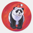 Recherche de panda noël autocollants Rouge