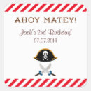 Recherche de anniversaire de pirate autocollants Rouge
