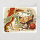 Recherche de chatons vintages cartes postales Fil