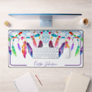 Recherche de plumes colorées tapis souris Vert