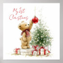 Recherche de premier noël du bébé posters Aquarelle
