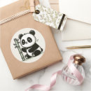 Recherche de panda heureux autocollants Illustration