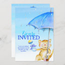 Recherche de parapluie cartes baby shower invitations Chat