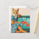 Recherche de poissons drôles cartes postales Rétro