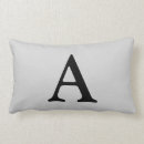 Recherche de une lettre pour elle coussins Gris