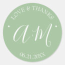 Recherche de monogramme vert autocollants Faveurs