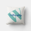 Recherche de monogramme moderne coussins Bleu