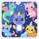 Recherche de licorne kawaii autocollants Conte de fées