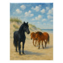 Recherche de chevaux sur la plage posters Caroline du nord