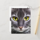 Recherche de visage chat noir cartes postales Noir et blanc