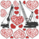 Recherche de lettrage rouge autocollants Coeur