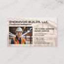 Recherche de travailleur de la construction cartes visite Customer