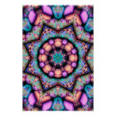 Recherche de mandala floral posters Psychédélique