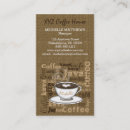 Recherche de beaucoup cartes visite Café