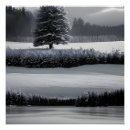Recherche de arbres en noir et blanc posters Neige