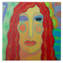 Recherche de peinture portrait carreaux Femme