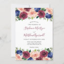 Recherche de watercolor floral mariage invitations Bleu marine