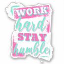 Recherche de travail dur autocollants Typographie