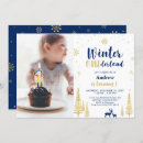 Recherche de winter 1ans anniversaire invitations Flocons de neige