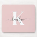 Recherche de rose et gris tapis souris Monogramme