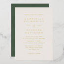 Recherche de vert olive or invitations Couple